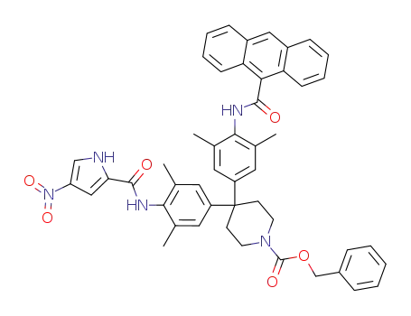 1-Piperidinecarboxylic acid,
4-[4-[(9-anthracenylcarbonyl)amino]-3,5-dimethylphenyl]-4-[3,5-dimethyl
-4-[[(4-nitro-1H-pyrrol-2-yl)carbonyl]amino]phenyl]-, phenylmethyl ester
