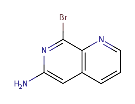 Molecular Structure of 5912-35-6 (8-Bromo-1,7-naphthyridin-6-amine)