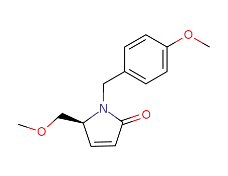 Molecular Structure of 138253-26-6 (2H-Pyrrol-2-one,
1,5-dihydro-5-(methoxymethyl)-1-[(4-methoxyphenyl)methyl]-, (S)-)