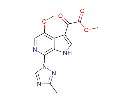 Molecular Structure of 701214-00-8 (1H-Pyrrolo[2,3-c]pyridine-3-acetic acid, 4-Methoxy-7-(3-Methyl-1H-1,2,4-triazol-1-yl)-α-oxo-, Methyl ester)