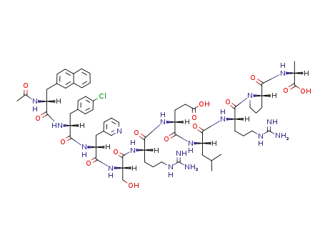 D-Alaninamide,
N-acetyl-3-(2-naphthalenyl)-D-alanyl-4-chloro-D-phenylalanyl-3-(3-pyridin
yl)-D-alanyl-L-seryl-L-arginyl-D-a-glutamyl-L-leucyl-L-arginyl-L-prolyl-