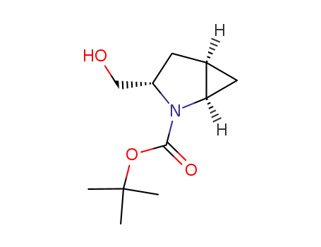 Molecular Structure of 197142-33-9 (tert-butyl (3S)-3-(hydroxymethyl)-2-azabicyclo[3.1.0]hexane-2-carboxylate)