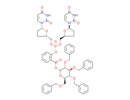 2-{Bis-[(2S,5R)-5-(2,4-dioxo-3,4-dihydro-2H-pyrimidin-1-yl)-tetrahydro-furan-2-ylmethoxy]-phosphoryloxy}-benzoic acid (3R,4S,5R,6R)-3,4,5-tris-benzyloxy-6-benzyloxymethyl-tetrahydro-pyran-2-yl ester