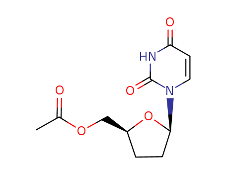 Molecular Structure of 102935-28-4 (Uridine, 2',3'-dideoxy-, 5'-acetate)