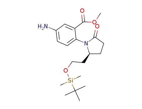 methyl 5-amino-2-[(5S)-5-{[(tert-butyl)dimethylsilyiloxyethyl]}-2-oxo-1-pyrrolidinyl]benzoate
