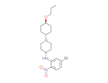 Molecular Structure of 950772-55-1 (N-(5-bromo-2-nitrophenyl)-1-[trans-4-(propyloxy)cyclohexyl]-4-piperidinamine)