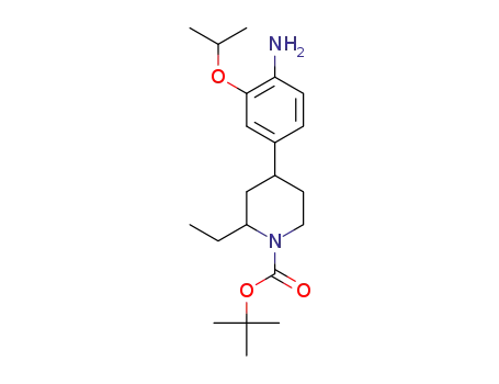 Molecular Structure of 1462950-49-7 (2-methylpropan-2-yl 4-[4-amino-3-(propan-2-yloxy)phenyl]-2-ethylpiperidine-1-carboxylate)