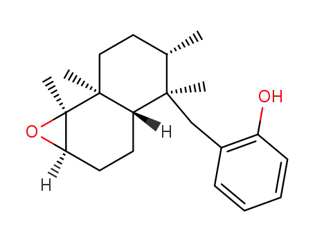 Molecular Structure of 481656-13-7 ((1R,2S,4aS,5S,6R,8aS)-2-[(5α,6α-epoxy-1β,2β,4aβ,5α-tetramethyl-1,2,3,4,4a,7,8,8aα-octahydronaphthalene-1-yl)-methyl]phenol)