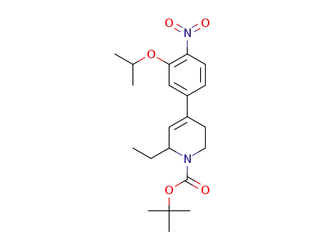 Molecular Structure of 1462950-52-2 (2-methylpropan-2-yl 6-ethyl-4-[4-nitro-3-(propan-2-yloxy)phenyl]-3,6-dihydropyridine-1(2H)-carboxylate)