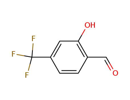 Molecular Structure of 58914-34-4 (2-Formyl-5-(trifluoromethyl)phenol, 4-Formyl-3-hydroxybenzotrifluoride, 4-(Trifluoromethyl)salicylaldehyde)