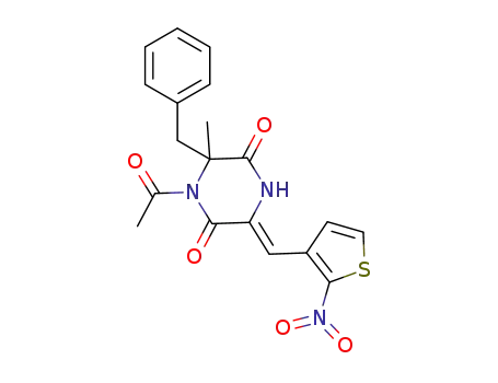 1-Acetyl-6-benzyl-6-methyl-3-[1-(2-nitrothiophen-3-yl)meth-(Z)-ylidene]-piperazine-2,5-dione
