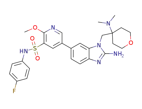 5-(2-amino-1-{[4-(dimethylamino)tetrahydro-2H-pyran-4-yl]methyl}-1H-benzimidazol-6-yl)-N-(4-fluorophenyl)-2-(methyloxy)-3-pyridinesulfonamide