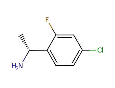 Molecular Structure of 856758-58-2 (Benzenemethanamine, 4-chloro-2-fluoro-a-methyl-, (aR)-)