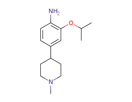 Molecular Structure of 1462950-47-5 (4-(1-methylpiperidin-4-yl)-2-(propan-2-yloxy)aniline)
