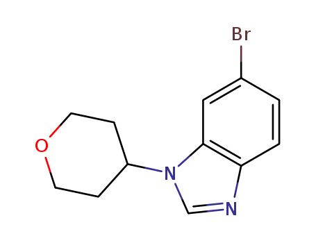 Molecular Structure of 1245649-58-4 (6-Bromo-1-(tetrahydro-2H-pyran-4-yl)-1H-benzimidazole)