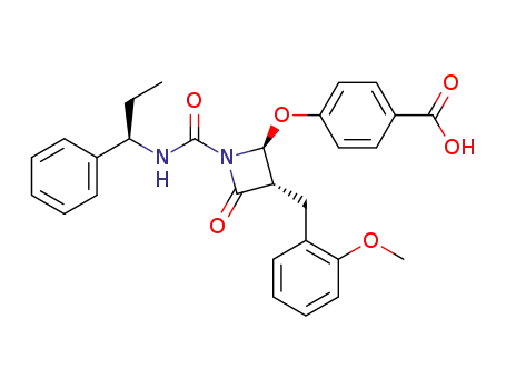Benzoic acid,
4-[[(2S,3S)-3-[(2-methoxyphenyl)methyl]-4-oxo-1-[[[(1R)-1-phenylpropyl]
amino]carbonyl]-2-azetidinyl]oxy]-