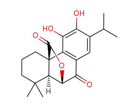 Molecular Structure of 52591-18-1 (6β,20-Epoxy-11,12-dihydroxyabieta-8,11,13-triene-7,20-dione)