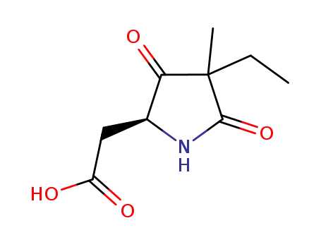 Molecular Structure of 1233390-42-5 ((S)-5-carboxymethyl-3-ethyl-3-methyltetramic acid)