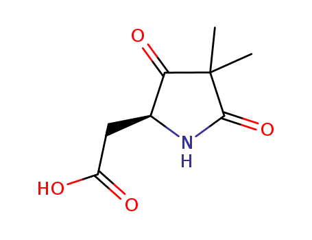 Molecular Structure of 1233390-40-3 ((S)-5-carboxymethyl-3,3-dimethyltetramic acid)