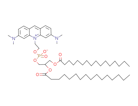 Molecular Structure of 91097-44-8 (2-(3,6-bis(dimethylamino)-10-acridinyl)ethyl-(2,3-di-O-palmitoylglycero)phosphate)