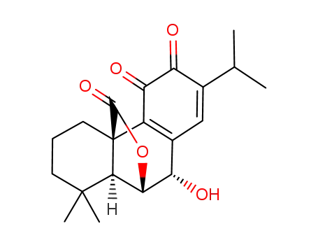 Molecular Structure of 121927-71-7 (2H-10,4a-(Epoxymethano)phenanthrene-5,6,12-trione,1,3,4,9,10,10a-hexahydro-9-hydroxy-1,1-dimethyl-7-(1-methylethyl)-,(4aR,9S,10S,10aS)-)