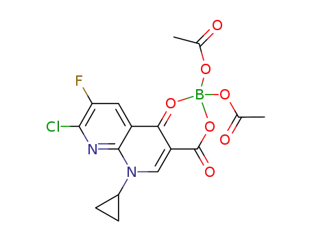 4-oxo-1,4-dihydro-[1,8]naphthyridine-3-carboxylic acid-O<sup>3</sup>,O<sup>4</sup>-diacetic acid boric acid