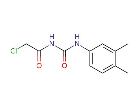 Molecular Structure of 103405-98-7 (2-CHLORO-N-{[(3,4-DIMETHYLPHENYL)AMINO]CARBONYL}ACETAMIDE)