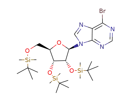 Molecular Structure of 385806-28-0 (6-bromo-9-[2,3,5-tris-O-(tert-butyldimethylsilyl)-2-deoxy-β-D-ribofuranosyl]purine)
