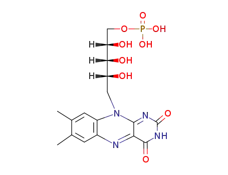 Molecular Structure of 26193-20-4 (Arabinitol,1-deoxy-1-(3,4-dihydro-7,8-dimethyl-2,4-dioxobenzo[g]pteridin-10(2H)-yl)-,5-(dihydrogen phosphate))