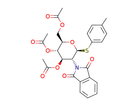 Molecular Structure of 172847-90-4 (p-methylphenyl 3,4,6-tri-O-acetyl-2-deoxy-2-phthalimido-1-thio-β-D-glucopyranoside)