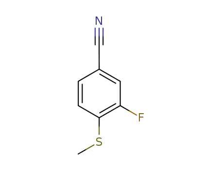 Molecular Structure of 185946-04-7 (Benzonitrile, 3-fluoro-4-(methylthio)-)