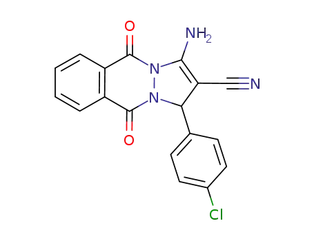 Molecular Structure of 1044548-90-4 (3-amino-1-(4-chlorophenyl)-5,10-dioxo-5,10-dihydro-1H-pyrazolo-[1,2-b]phthalazine-2-carbonitrile)
