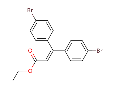 Molecular Structure of 494865-05-3 (2-Propenoic acid, 3,3-bis(4-bromophenyl)-, ethyl ester)