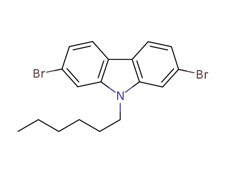 Molecular Structure of 654676-12-7 (2,7-Dibromo-9-hexylcarbazole)