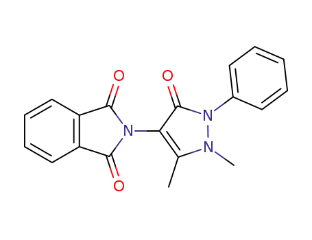 Molecular Structure of 101896-02-0 (1H-Isoindole-1,3(2H)-dione,
2-(2,3-dihydro-1,5-dimethyl-3-oxo-2-phenyl-1H-pyrazol-4-yl)-)
