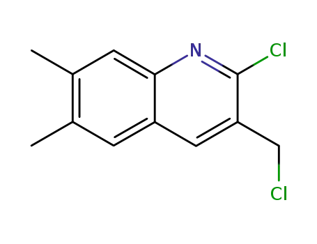 Molecular Structure of 182052-67-1 (2-CHLORO-3-CHLOROMETHYL-6,7-DIMETHYLQUINOLINE)