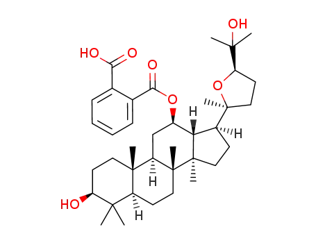 Molecular Structure of 1423042-85-6 (2-[(20S,24R)-epoxy-3β,25-dihydroxy-dammarane-12β-oxy]-carbonyl-benzoic acid)