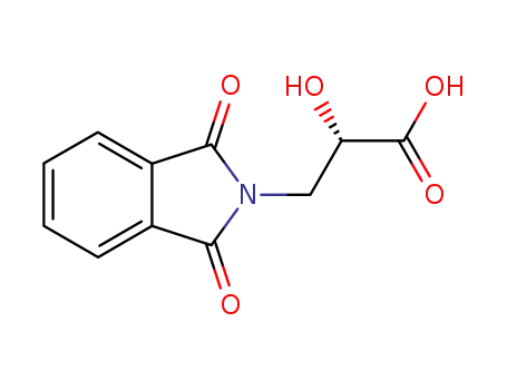 Molecular Structure of 133319-36-5 ((S)-3-(1,3-Dioxo-1,3-dihydro-isoindol-2-yl)-2-hydroxy-propionic acid)