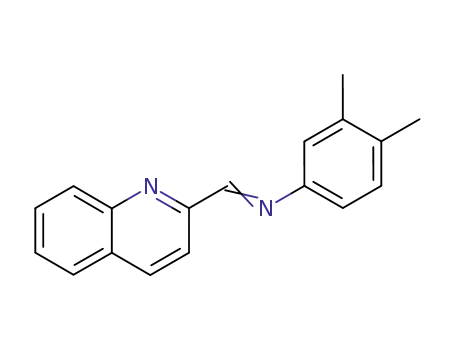 Molecular Structure of 88346-85-4 (Benzenamine, 3,4-dimethyl-N-(2-quinolinylmethylene)-)