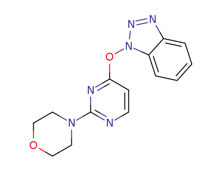 Molecular Structure of 1332525-41-3 (1-(2-morpholinopyrimidin-4yloxy)-1H-benzo[d]-[1,2,3] triazole)