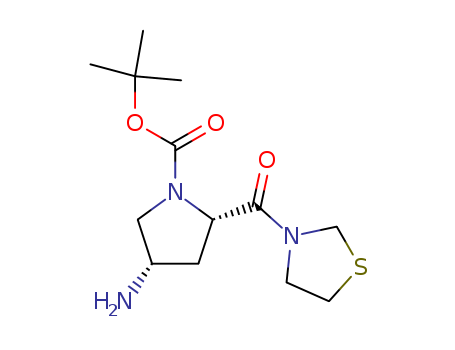 3 - ((2S,4S) - 4 - amino - 1 - tert - butoxycarbonyl - 2 - pyrrolidinylcarbonyl) - 1,3 - thiazolidine