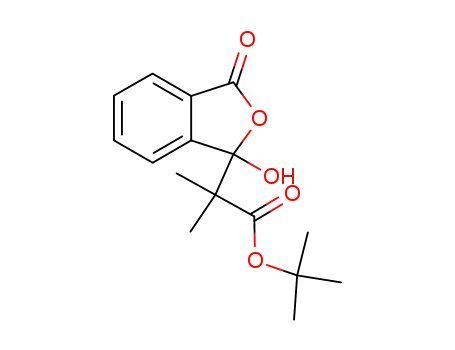Molecular Structure of 132960-21-5 (tert-butyl 1,3-dihydro-1-hydroxy-α,α-dimethyl-3-oxo-1-isobenzofuranacetate)
