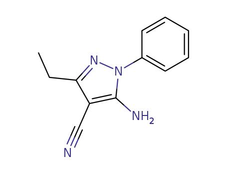 Molecular Structure of 50427-83-3 (5-amino-3-ethyl-1-phenyl-1H-pyrazole-4-carbonitrile)