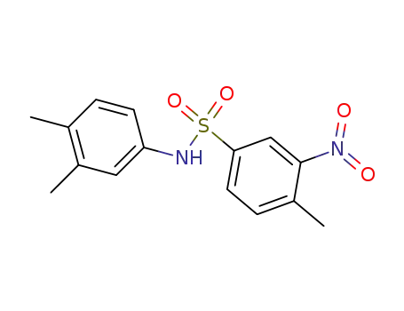 Molecular Structure of 16939-31-4 (N-(3,4-dimethylphenyl)-3-nitro-4-methylbenzenesulfonamide)