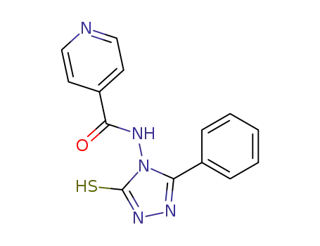 Molecular Structure of 96134-30-4 (4-Pyridinecarboxamide,
N-(1,5-dihydro-3-phenyl-5-thioxo-4H-1,2,4-triazol-4-yl)-)