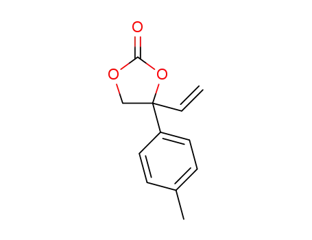 Molecular Structure of 1638152-34-7 (4-(4-methylphenyl)-4-vinyl-1,3-dioxolan-2-one)