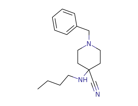 Molecular Structure of 963-08-6 (1-benzyl-4-(butylamino)piperidine-4-carbonitrile)