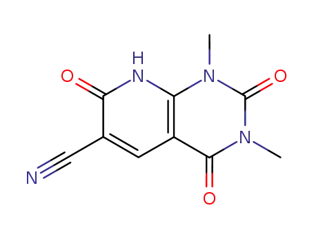 Molecular Structure of 74115-52-9 (6-cyano-1,3-dimethylpyrido<2,3-d>pyrimidine-2,4,7-(1H,3H,8H)-trione)