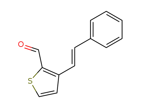 Molecular Structure of 75997-22-7 (2-Thiophenecarboxaldehyde, 3-(2-phenylethenyl)-, (E)-)