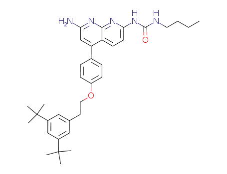 1-(7-amino-5-{4-[2-(3,5-di-<i>tert</i>-butyl-phenyl)-ethoxy]-phenyl}-[1,8]naphthyridin-2-yl)-3-butyl-urea